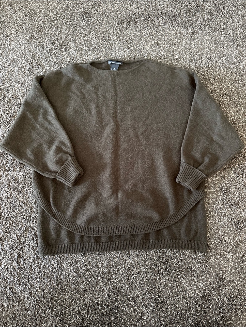 Chelsea & Theodore Olive Crewneck Sweater